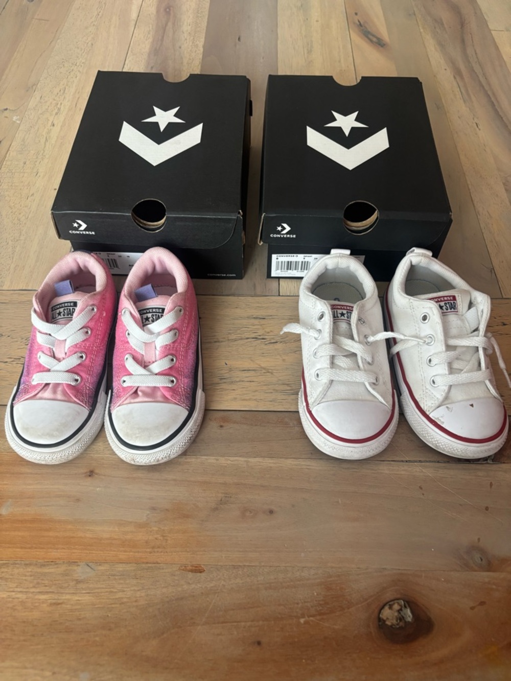 Converse Kids Low Top Sneakers — Pink Ombre & White